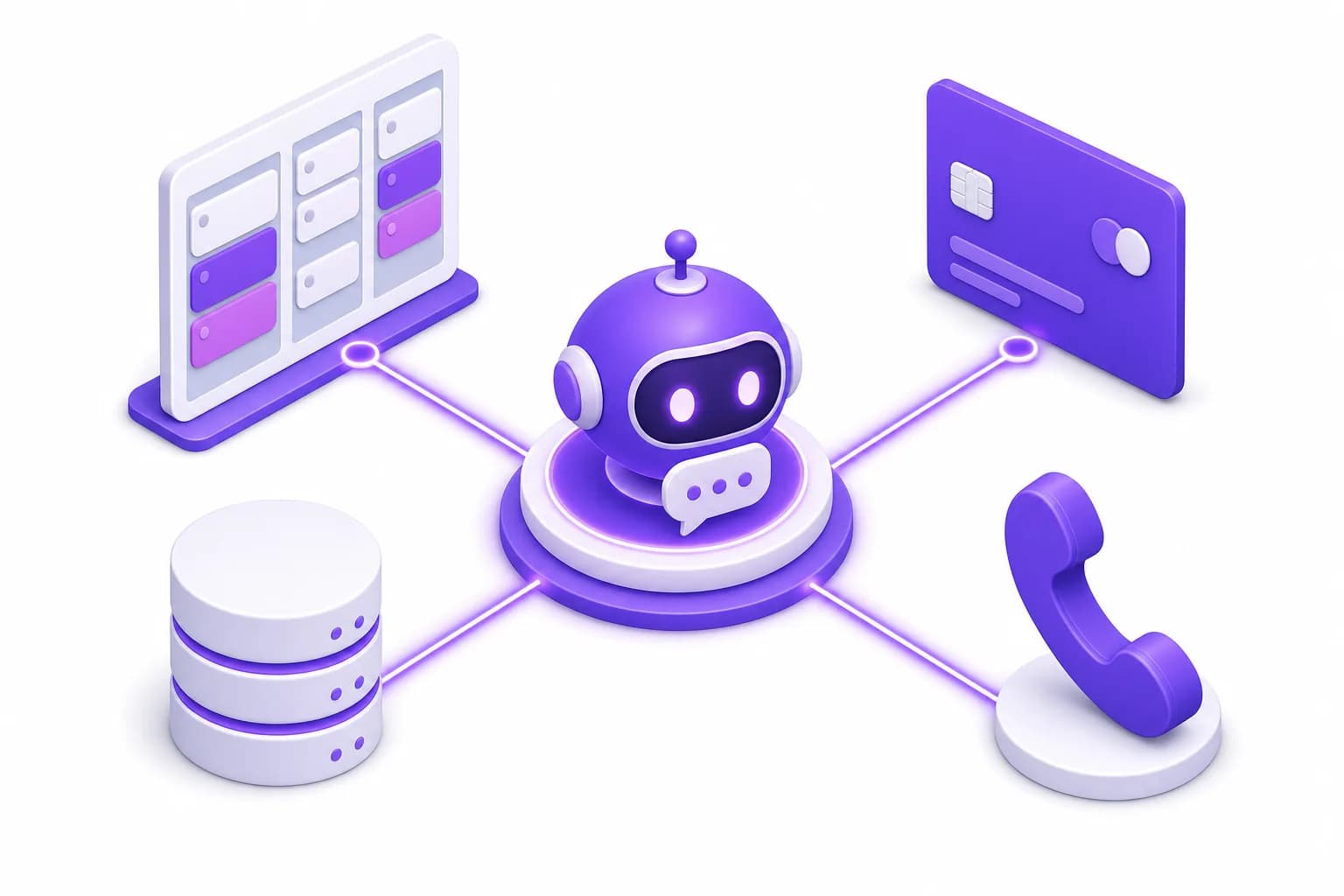 Чат-бот интегрируется с CRM, платежами, базой данных и телефонией